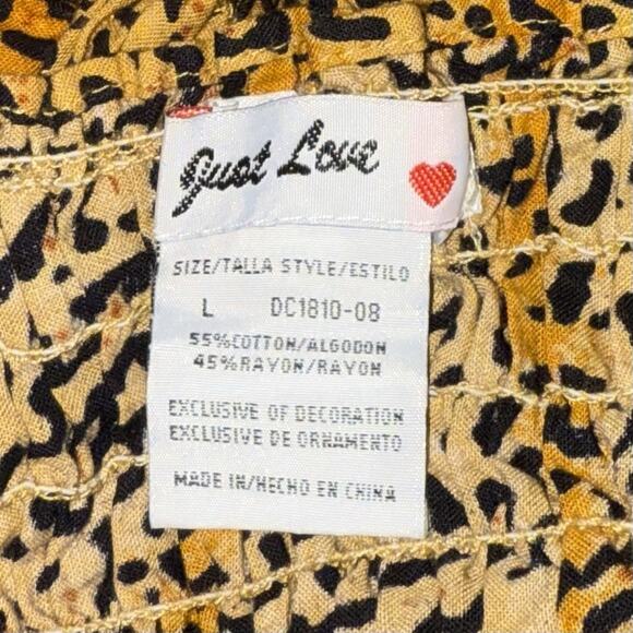 Just Love Dress Women's L Tan Black Cheetah Safari Animal Sundress Casual Beachy - Picture 5 of 8